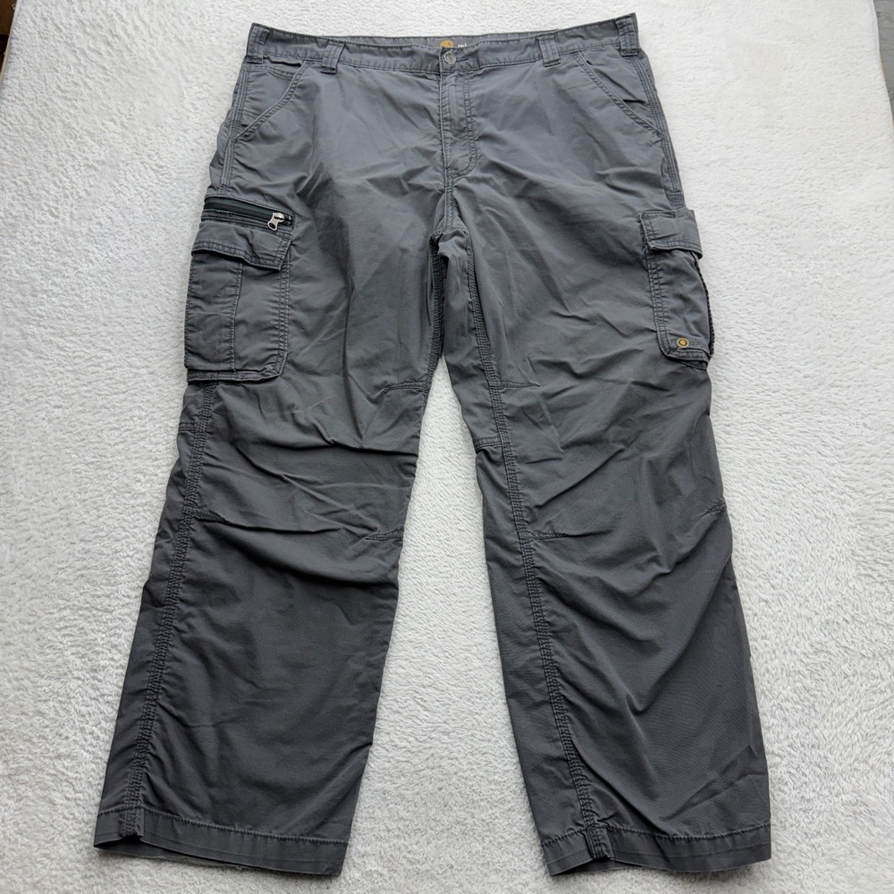 Carhartt Force Relaxed Fit Cargo Pants Mens 42x30 Gray Ripstop Work 101560 029